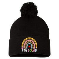 PTA Squad Leopard Rainbow Physical Therapist Assistant PTA Pom Pom 12in Knit Beanie