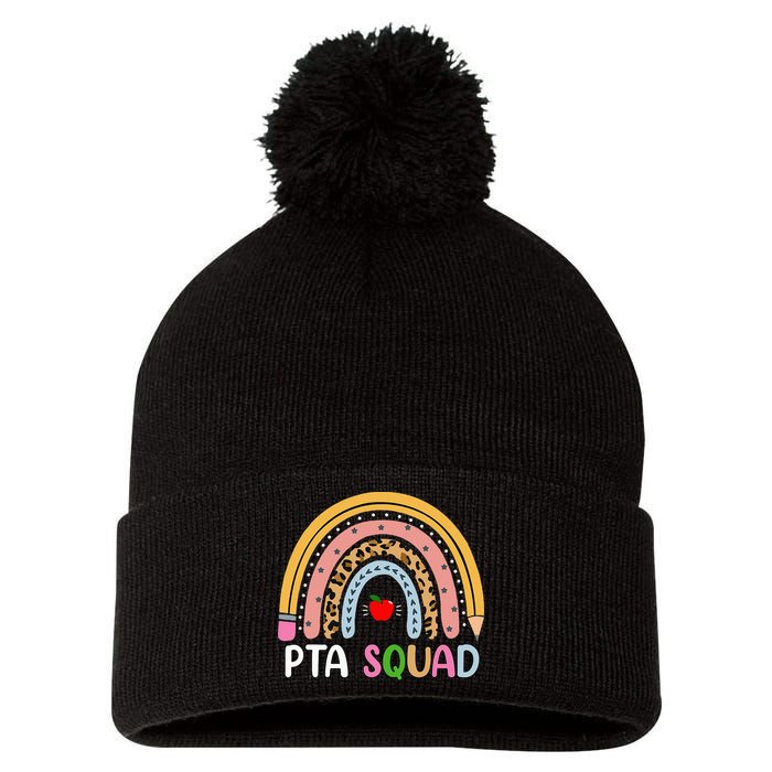 PTA Squad Leopard Rainbow Physical Therapist Assistant PTA Pom Pom 12in Knit Beanie