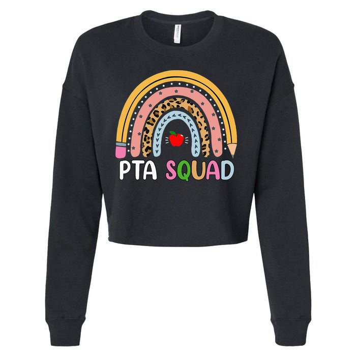PTA Squad Leopard Rainbow Physical Therapist Assistant PTA Cropped Pullover Crew