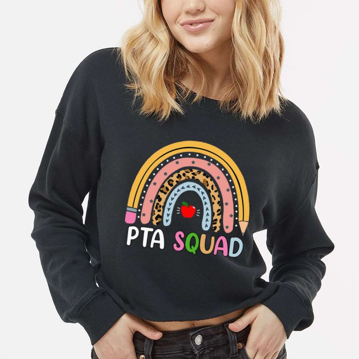 PTA Squad Leopard Rainbow Physical Therapist Assistant PTA Cropped Pullover Crew