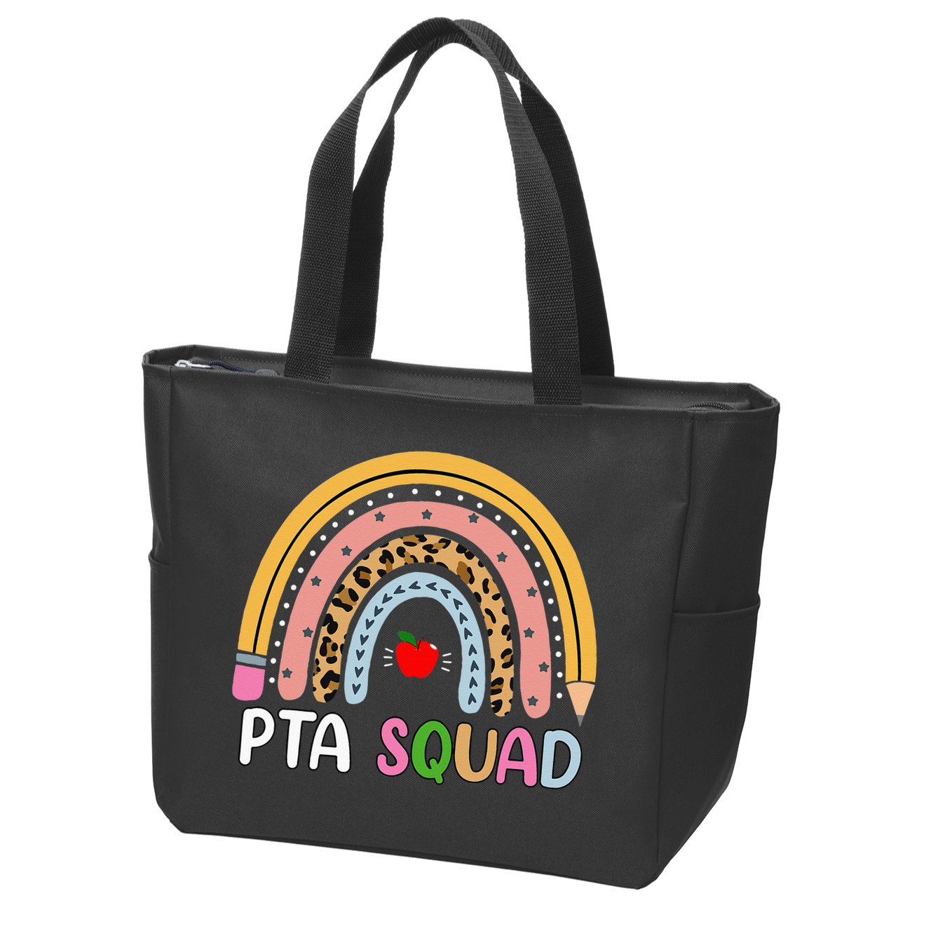 PTA Squad Leopard Rainbow Physical Therapist Assistant PTA Zip Tote Bag
