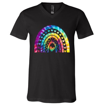 PEACE SIGN LOVE Shirt 60s 70s Tie Dye Hippie Costume V-Neck T-Shirt