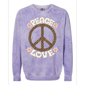 Peace Sign Love 60s 70s Costume Groovy Hippie Theme Party Colorblast Crewneck Sweatshirt