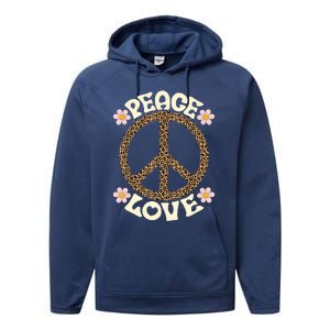 Peace Sign Love 60s 70s Costume Groovy Hippie Theme Party Performance Fleece Hoodie