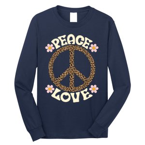 Peace Sign Love 60s 70s Costume Groovy Hippie Theme Party Long Sleeve Shirt