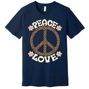 Peace Sign Love 60s 70s Costume Groovy Hippie Theme Party Premium T-Shirt