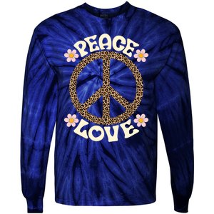 Peace Sign Love 60s 70s Costume Groovy Hippie Theme Party Tie-Dye Long Sleeve Shirt