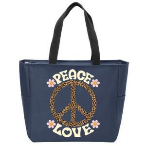 Peace Sign Love 60s 70s Costume Groovy Hippie Theme Party Zip Tote Bag