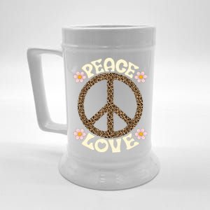 Peace Sign Love 60s 70s Costume Groovy Hippie Theme Party Beer Stein