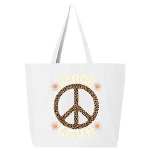 Peace Sign Love 60s 70s Costume Groovy Hippie Theme Party 25L Jumbo Tote