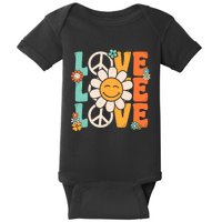 Peace Sign Love 60s 70s 80s Costume Groovy Theme Party Baby Bodysuit