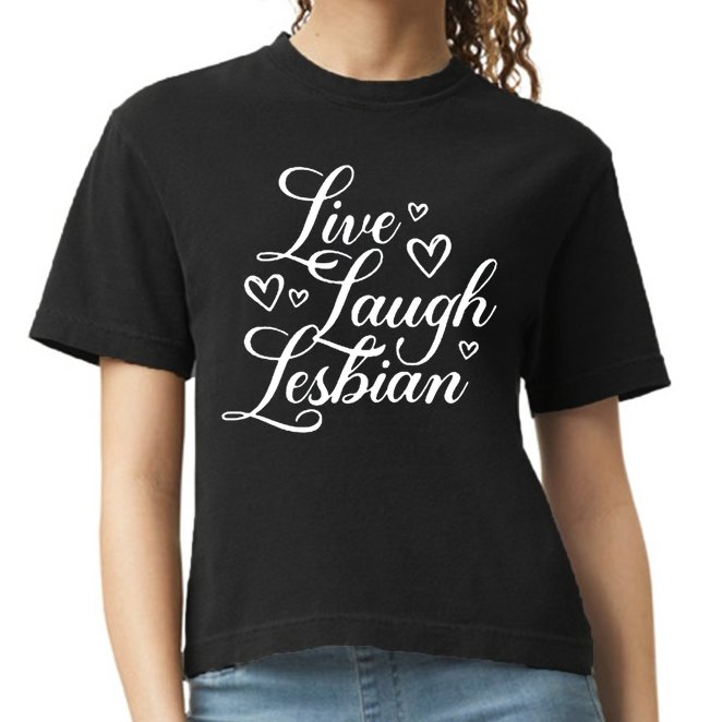 Pander Store Live Laugh Lesbian Comfort Colors Boxy T-Shirt