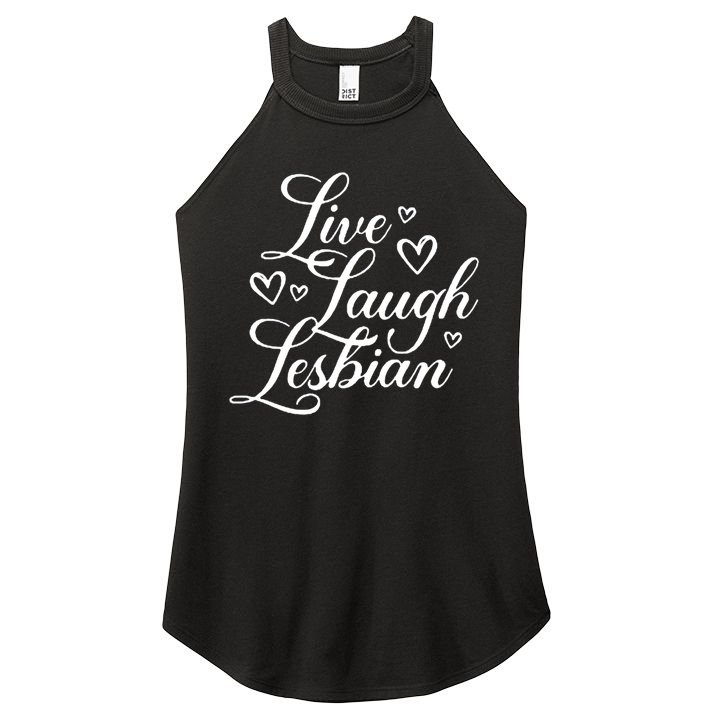 Pander Store Live Laugh Lesbian Women's Perfect Tri Rocker Tank