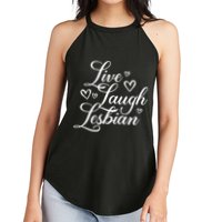 Pander Store Live Laugh Lesbian Women's Perfect Tri Rocker Tank