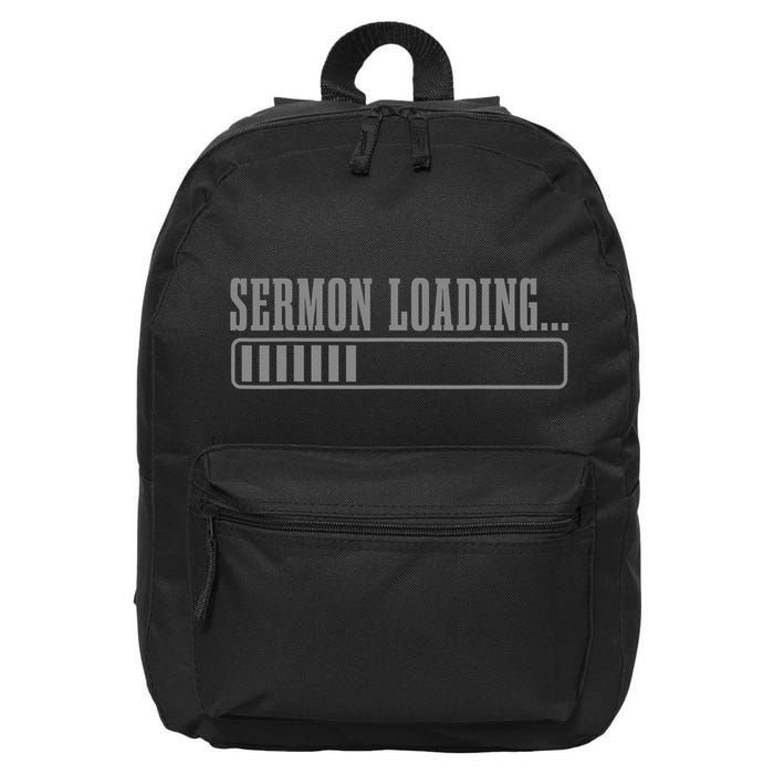 Pastor Sermon Loading Funny Preacher Bible Christian Faith  16 in Basic Backpack