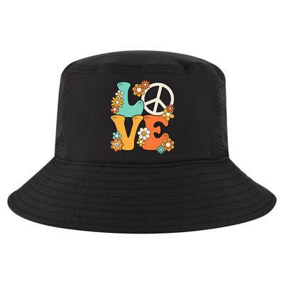Peace Sign Love 60s 70s Groovy Hippie Theme Party Cool Comfort Performance Bucket Hat