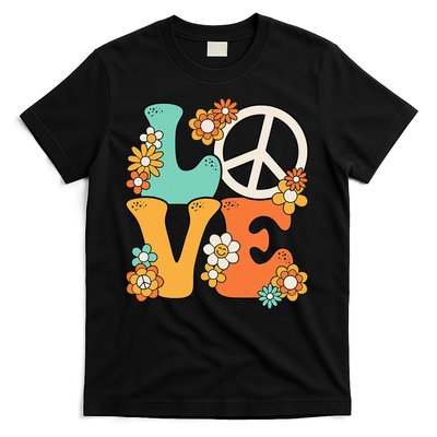 Peace Sign Love 60s 70s Groovy Hippie Theme Party T-Shirt