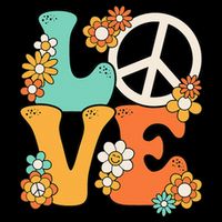 Peace Sign Love 60s 70s Groovy Hippie Theme Party 16 in Basic Backpack