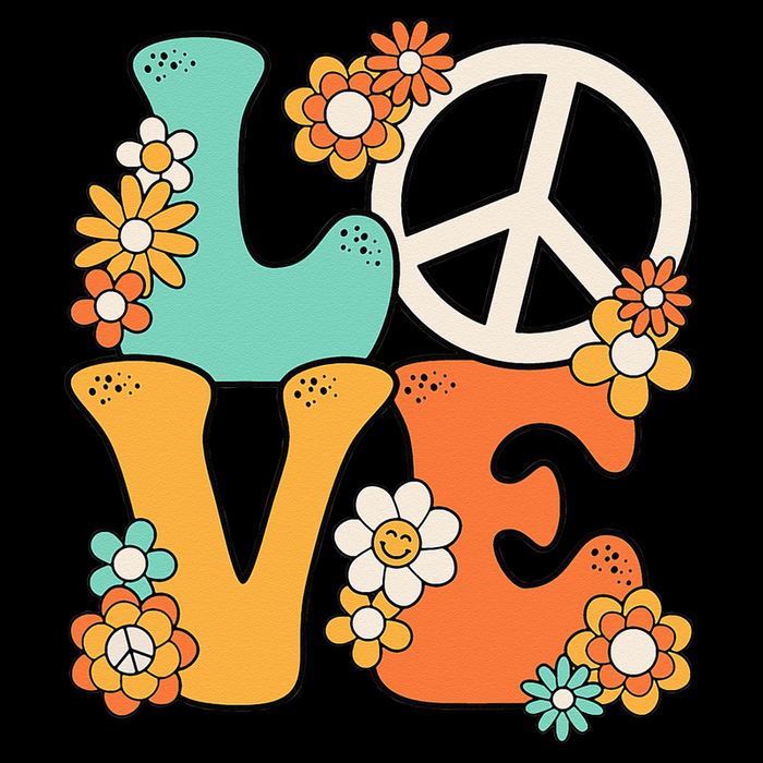 Peace Sign Love 60s 70s Groovy Hippie Theme Party 16 in Basic Backpack