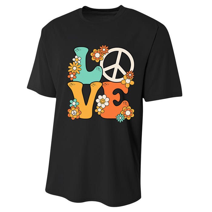 Peace Sign Love 60s 70s Groovy Hippie Theme Party Performance Sprint T-Shirt