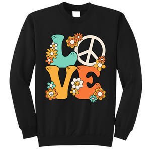 Peace Sign Love 60s 70s Groovy Hippie Theme Party Tall Sweatshirt