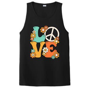 Peace Sign Love 60s 70s Groovy Hippie Theme Party PosiCharge Competitor Tank