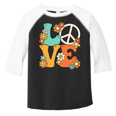 Peace Sign Love 60s 70s Groovy Hippie Theme Party Toddler Fine Jersey T-Shirt