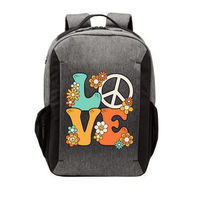 Peace Sign Love 60s 70s Groovy Hippie Theme Party Vector Backpack
