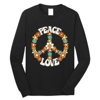 Peace Sign Love 60s 70s Groovy Hippie Theme Party Long Sleeve Shirt