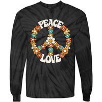 Peace Sign Love 60s 70s Groovy Hippie Theme Party Tie-Dye Long Sleeve Shirt