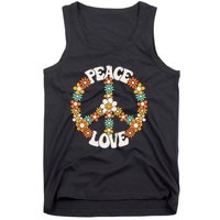 Peace Sign Love 60s 70s Groovy Hippie Theme Party Tank Top