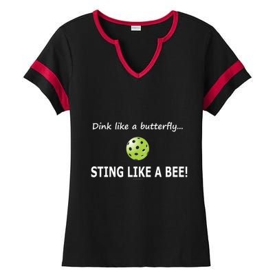 Pickleball Dink like a butterfly Sting Like A Bee Ladies Halftime Notch Neck Tee