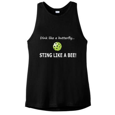 Pickleball Dink like a butterfly Sting Like A Bee Ladies PosiCharge Tri-Blend Wicking Tank