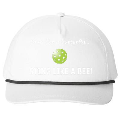 Pickleball Dink like a butterfly Sting Like A Bee Snapback Five-Panel Rope Hat