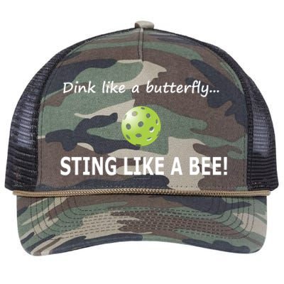 Pickleball Dink like a butterfly Sting Like A Bee Retro Rope Trucker Hat Cap