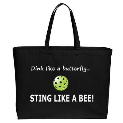 Pickleball Dink like a butterfly Sting Like A Bee Cotton Canvas Jumbo Tote