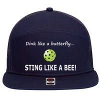 Pickleball Dink like a butterfly Sting Like A Bee 7 Panel Mesh Trucker Snapback Hat