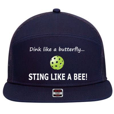 Pickleball Dink like a butterfly Sting Like A Bee 7 Panel Mesh Trucker Snapback Hat