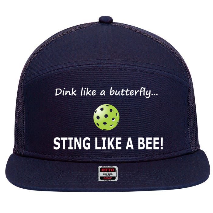 Pickleball Dink like a butterfly Sting Like A Bee 7 Panel Mesh Trucker Snapback Hat