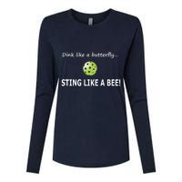 Pickleball Dink like a butterfly Sting Like A Bee Womens Cotton Relaxed Long Sleeve T-Shirt