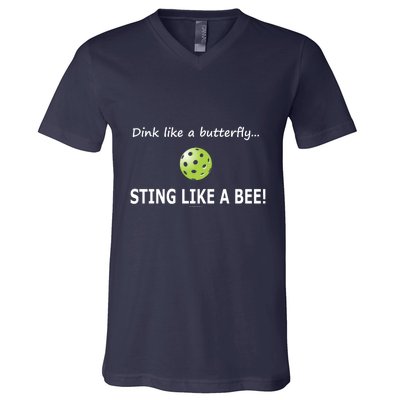 Pickleball Dink like a butterfly Sting Like A Bee V-Neck T-Shirt