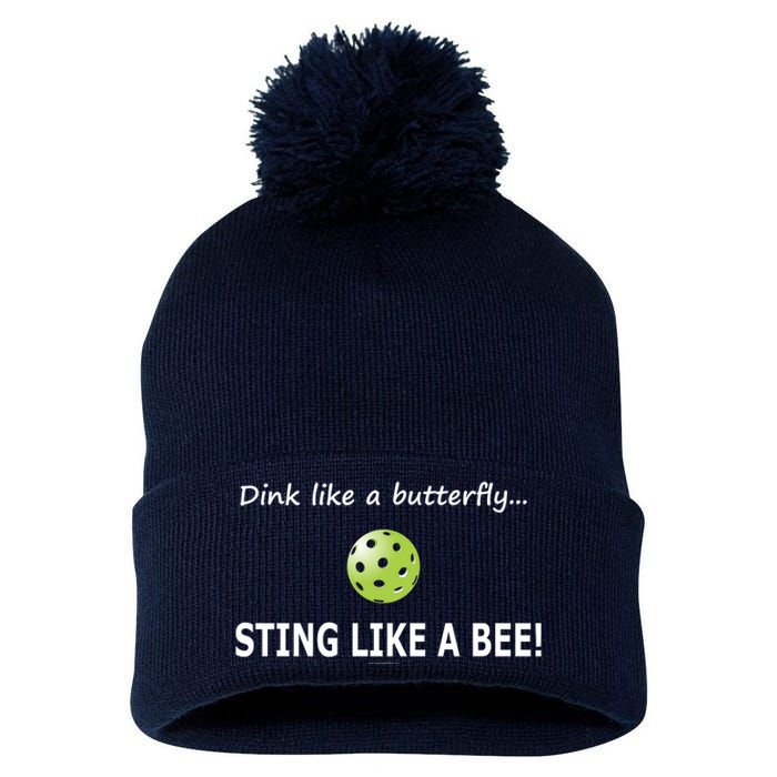 Pickleball Dink like a butterfly Sting Like A Bee Pom Pom 12in Knit Beanie