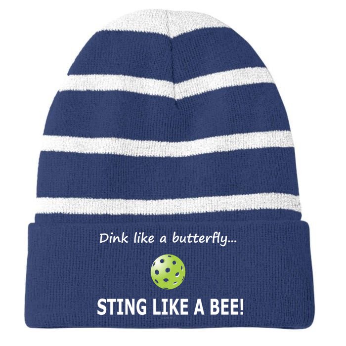 Pickleball Dink like a butterfly Sting Like A Bee Striped Beanie with Solid Band