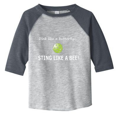 Pickleball Dink like a butterfly Sting Like A Bee Toddler Fine Jersey T-Shirt