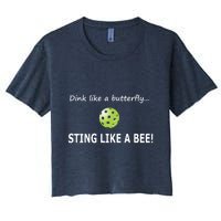 Pickleball Dink like a butterfly Sting Like A Bee Women's Crop Top Tee