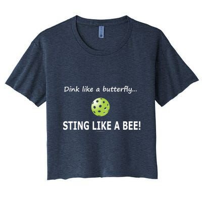 Pickleball Dink like a butterfly Sting Like A Bee Women's Crop Top Tee