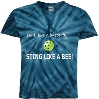 Pickleball Dink like a butterfly Sting Like A Bee Kids Tie-Dye T-Shirt