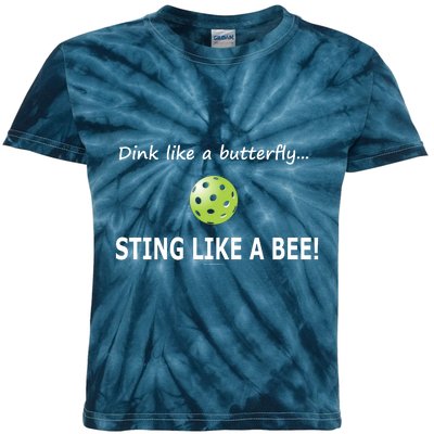 Pickleball Dink like a butterfly Sting Like A Bee Kids Tie-Dye T-Shirt