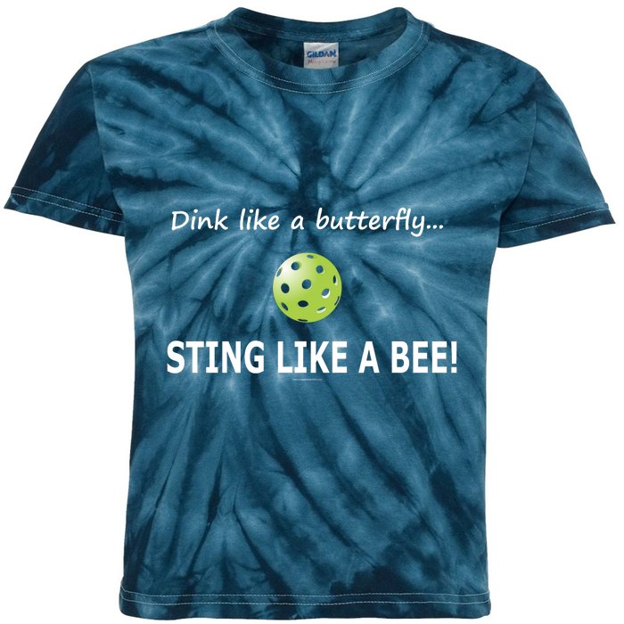 Pickleball Dink like a butterfly Sting Like A Bee Kids Tie-Dye T-Shirt