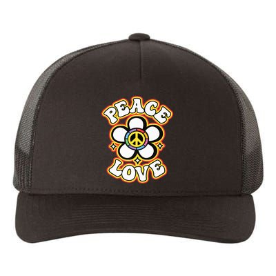 PEACE SIGN LOVE Shirt 60s 70s Tie Dye Hippie Costume Premium Yupoong Adult 5-Panel Trucker Hat